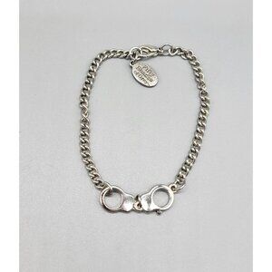 Silver tone Fifty Shades of Grey handcuff chain wrap bracelet B1A